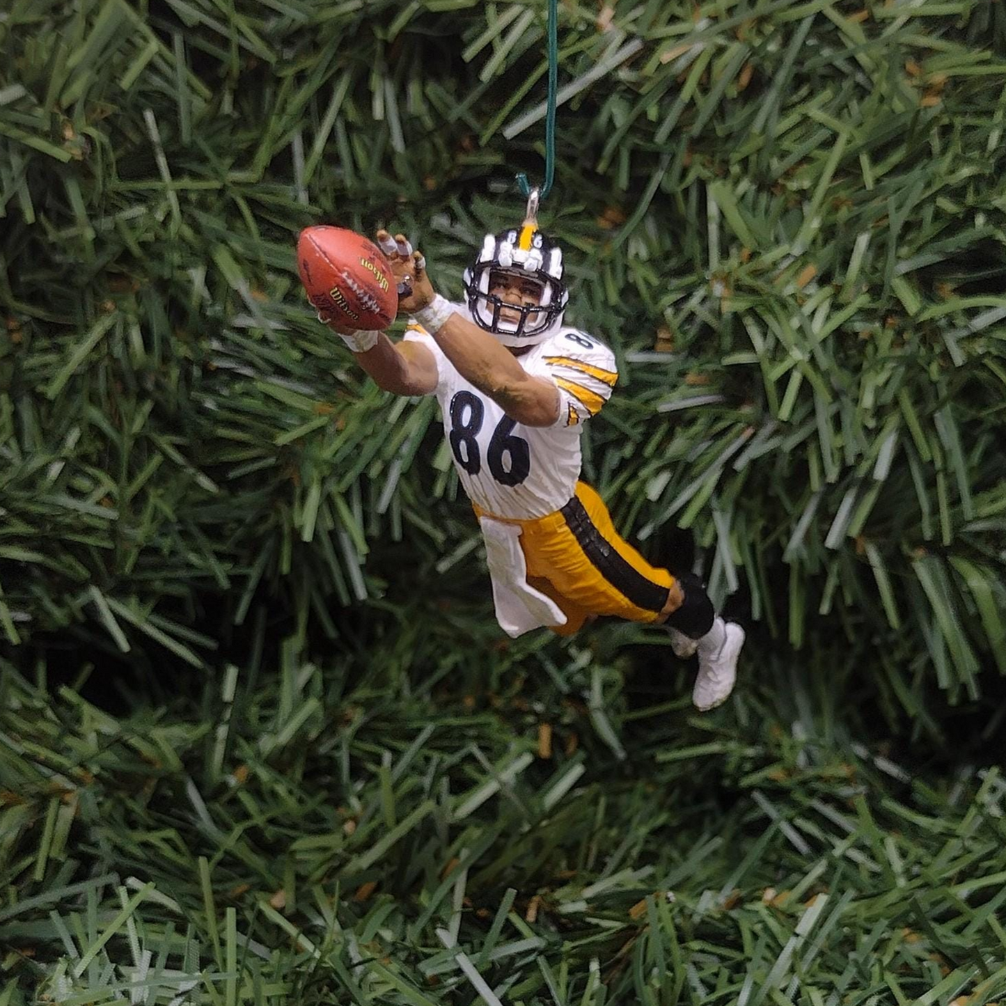 PITTSBURGH STEELERS Ornament Hines Ward Christmas Gift Idea Unique Xmas Tree Decoration NFL Football Figure 3 inch