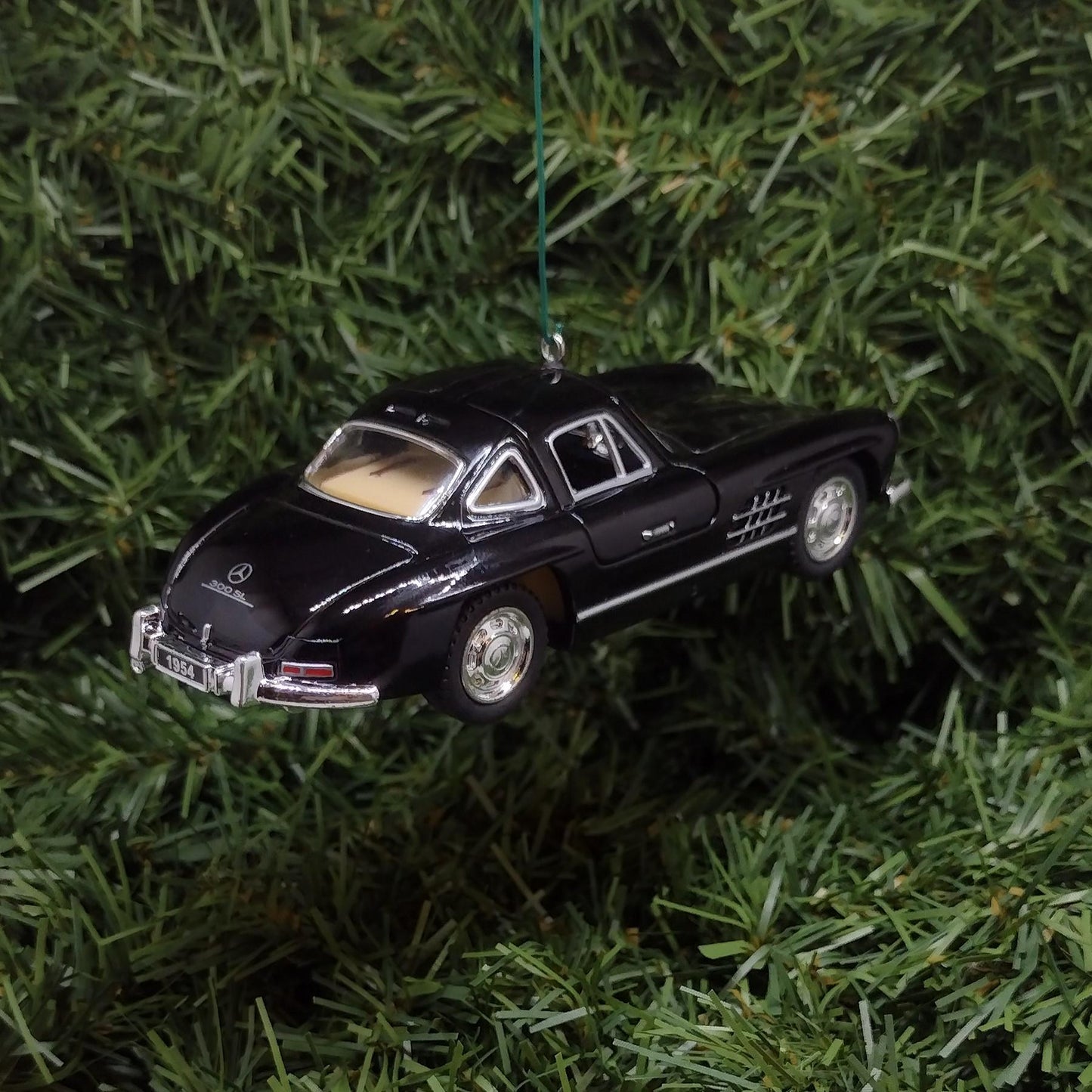 1954 Mercedes-Benz 300 SL Ornament Christmas Tree Decoration Fun Automotive Xmas Gift Idea 5 inch 1955 1956 1957 Black