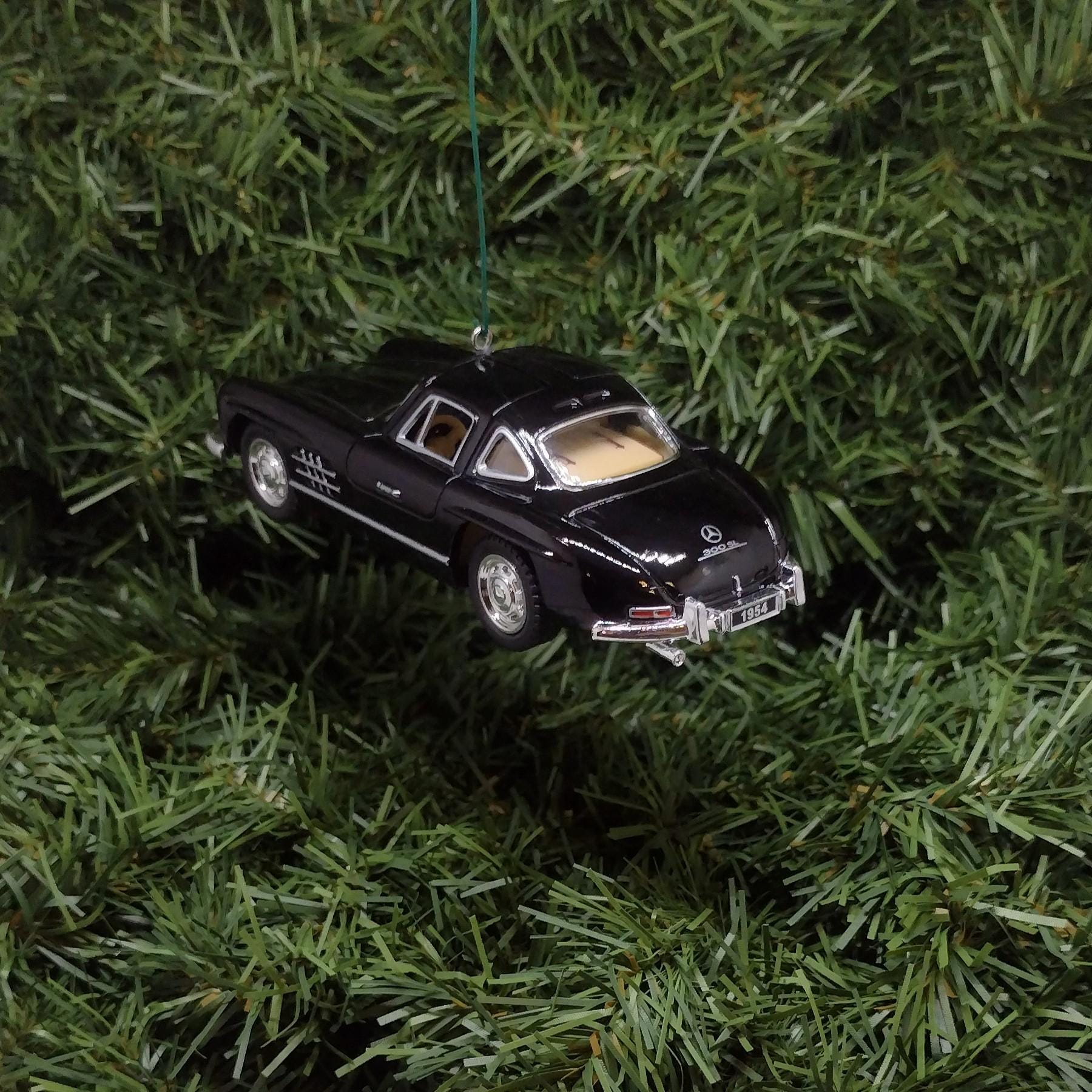 1954 Mercedes-Benz 300 SL Ornament Christmas Tree Decoration Fun Automotive Xmas Gift Idea 5 inch 1955 1956 1957 Black