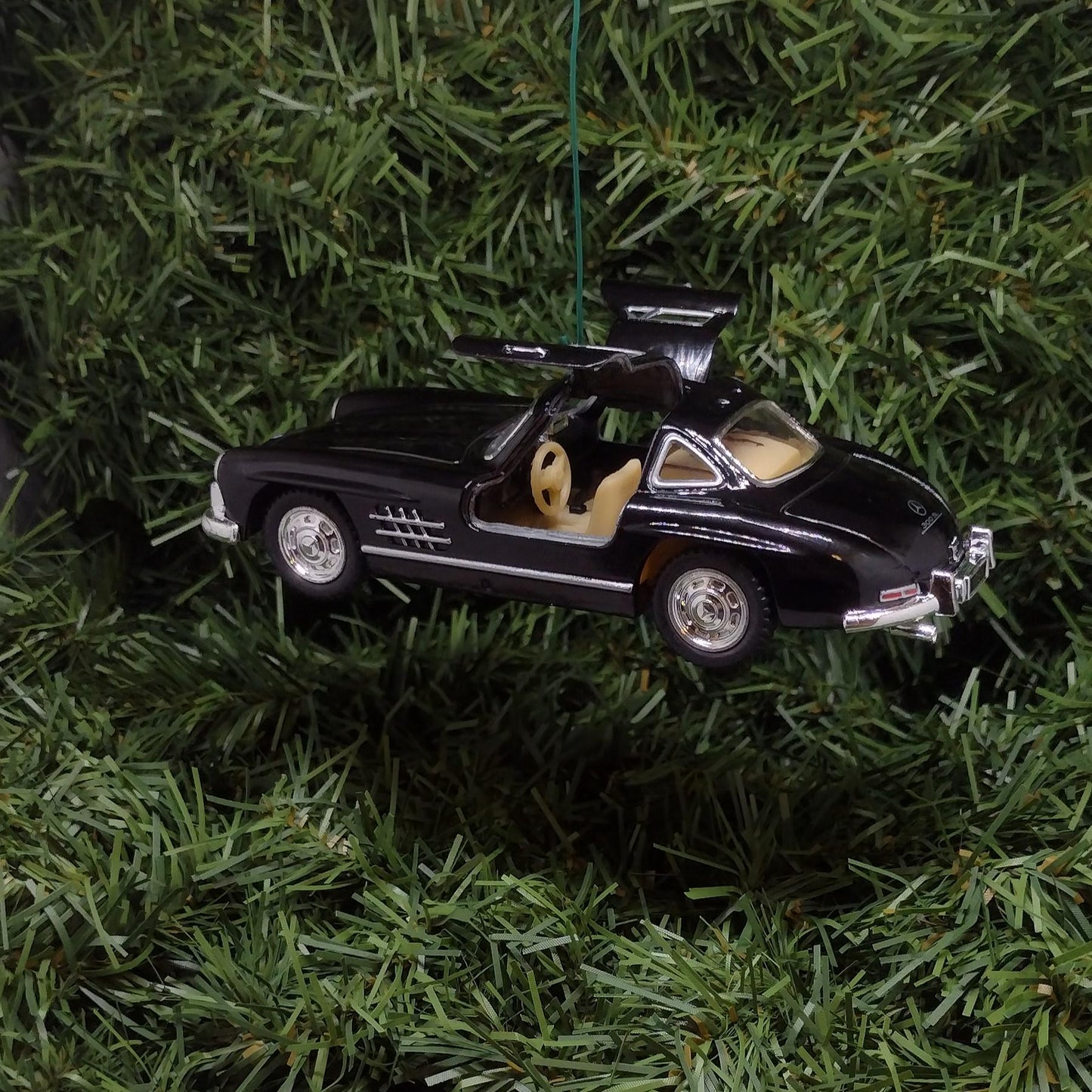 1954 Mercedes-Benz 300 SL Ornament Christmas Tree Decoration Fun Automotive Xmas Gift Idea 5 inch 1955 1956 1957 Black
