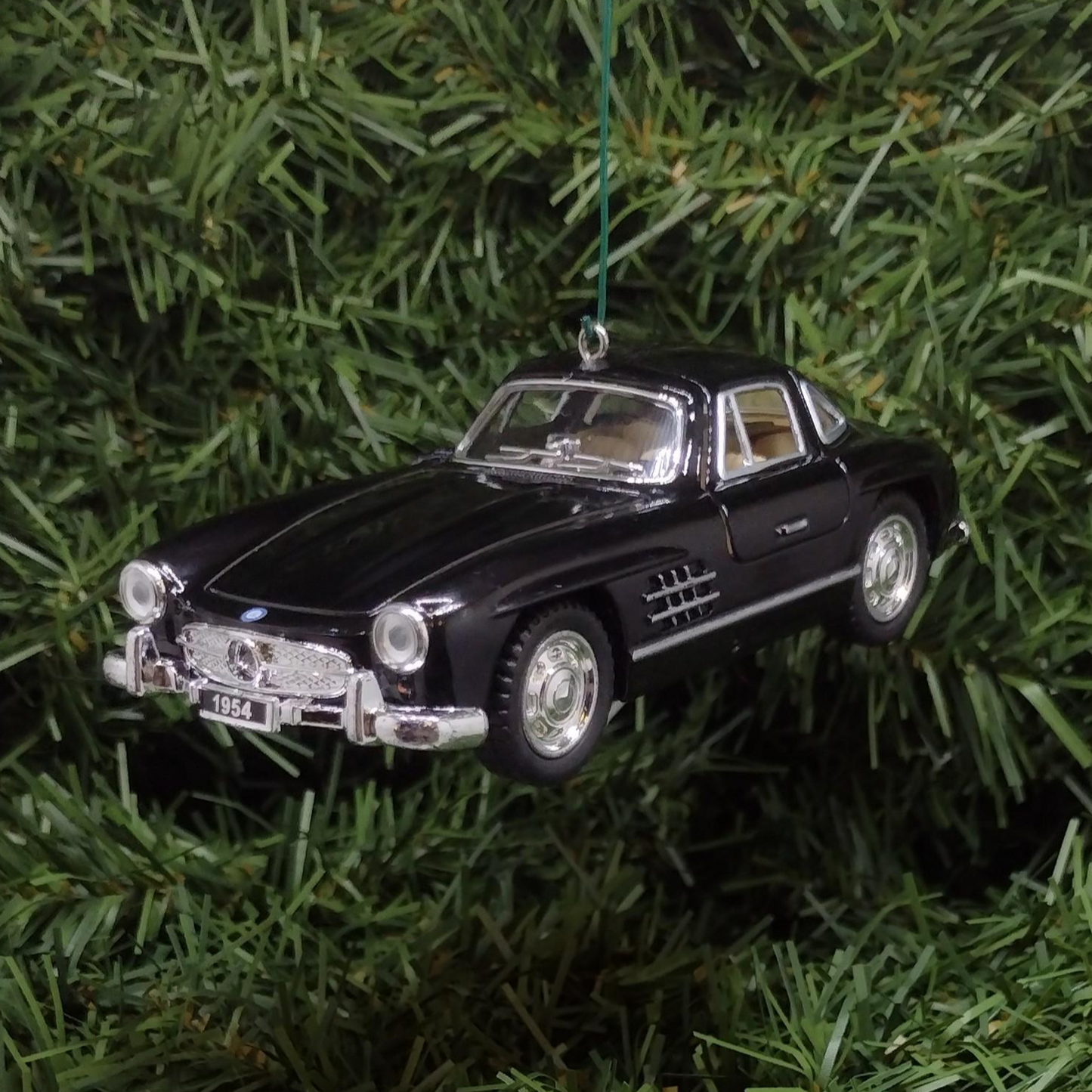 1954 Mercedes-Benz 300 SL Ornament Christmas Tree Decoration Fun Automotive Xmas Gift Idea 5 inch 1955 1956 1957 Black