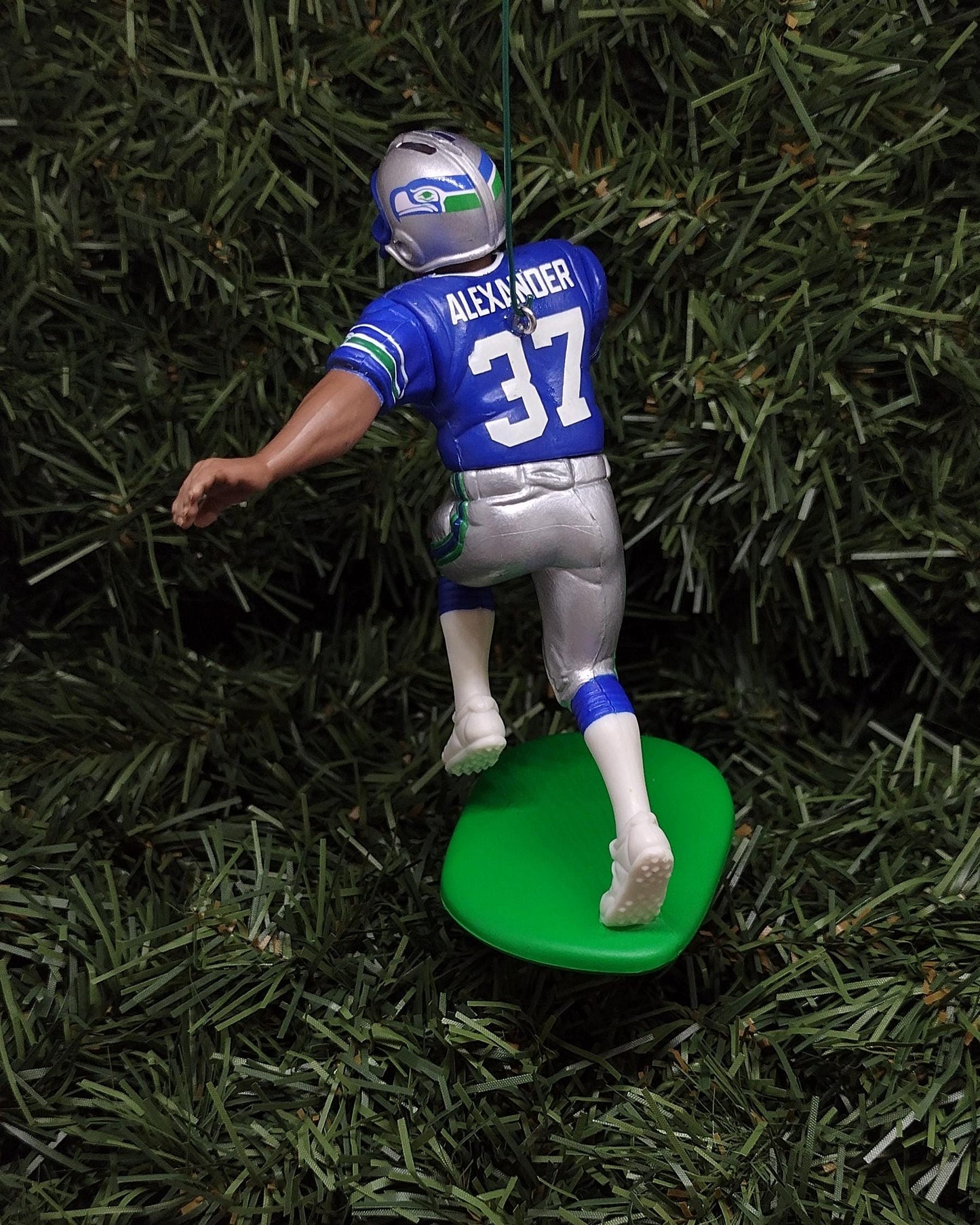 Seattle Seahawks Ornament Christmas Gift Idea Shaun Alexander Unique Xmas Tree Decoration NFL Football Figure