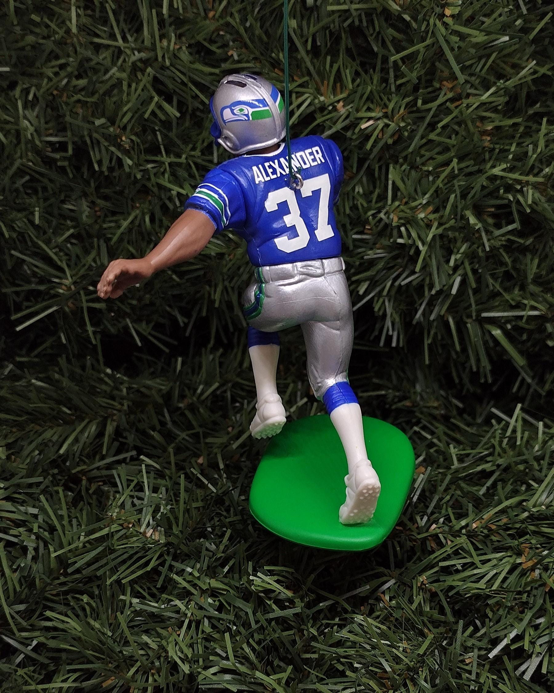Seattle Seahawks Ornament Christmas Gift Idea Shaun Alexander Unique Xmas Tree Decoration NFL Football Figure