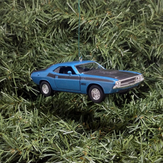 DODGE Challenger Ornament 1970 340 Six Pack Christmas Gift Unique Xmas Tree Decoration Blue