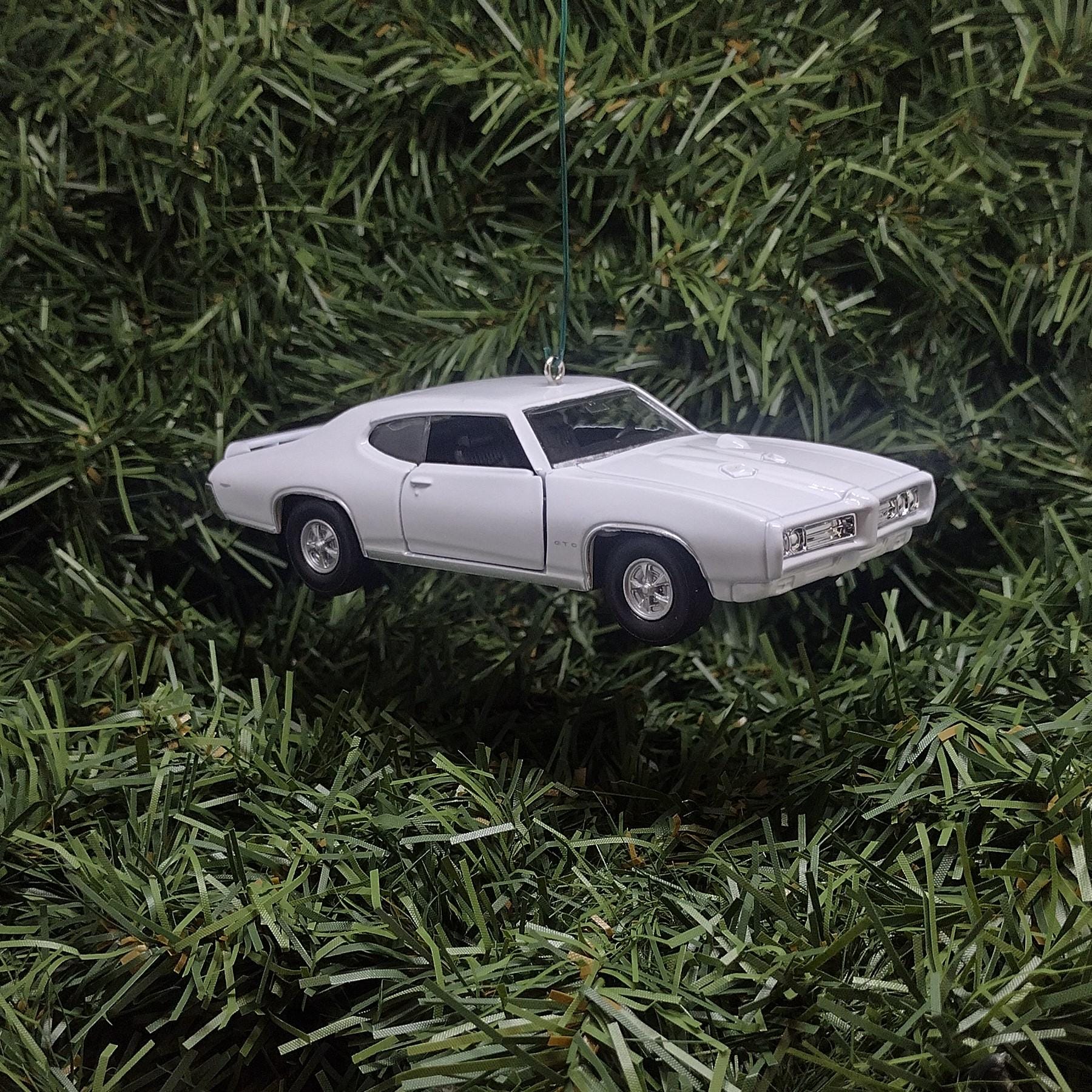 1969 PONTIAC GTO Ornament Christmas Tree Decoration Fun Car Gift Unique Xmas Present White