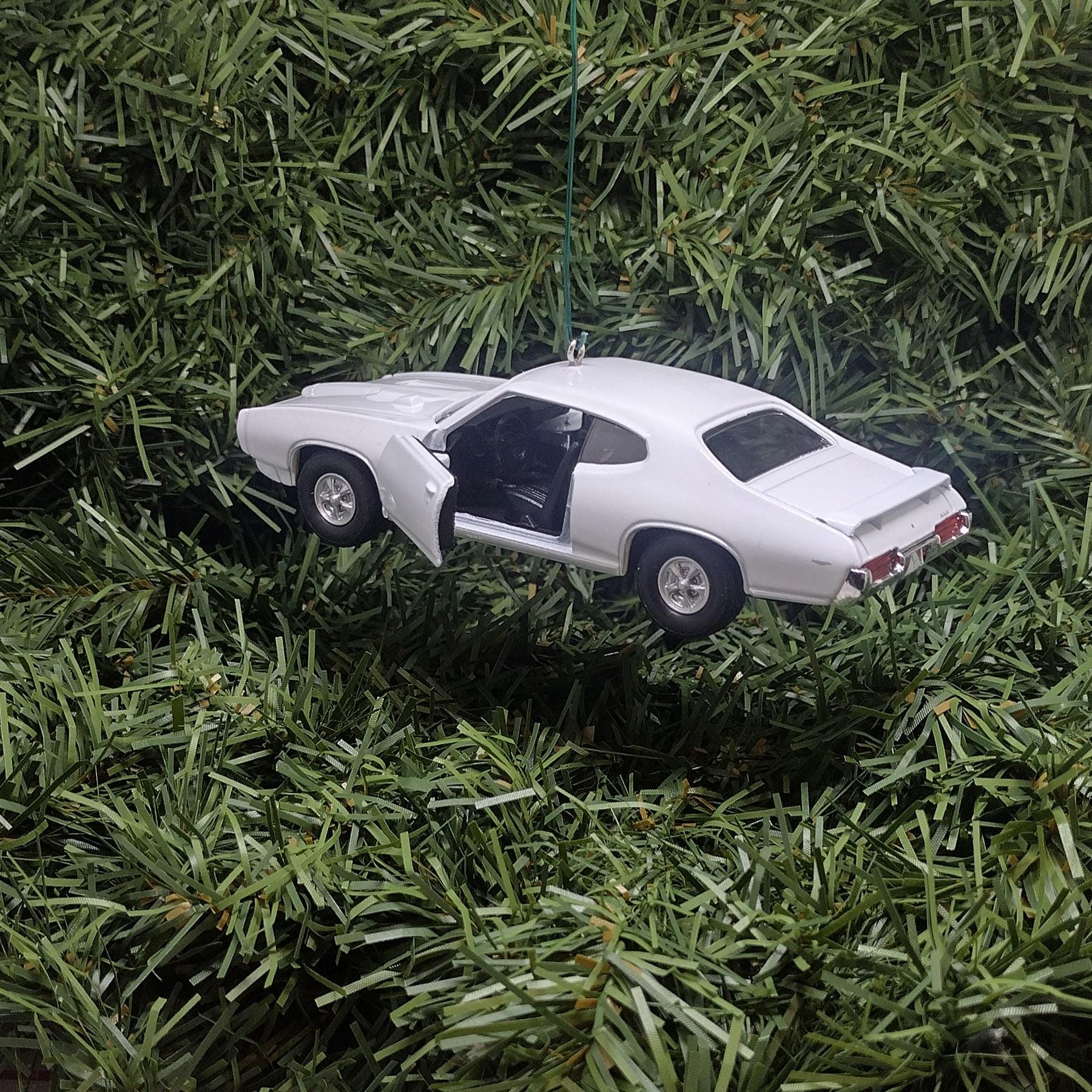 1969 PONTIAC GTO Ornament Christmas Tree Decoration Fun Car Gift Unique Xmas Present White