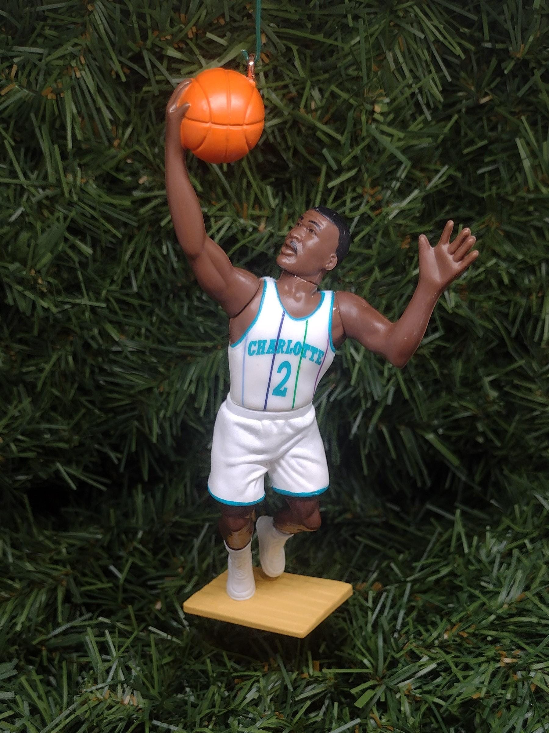 CHARLOTTE HORNETS Christmas Ornaments Larry Johnson Muggsy Bogues Anthony Mason Glen Rice Xmas Tree Gift