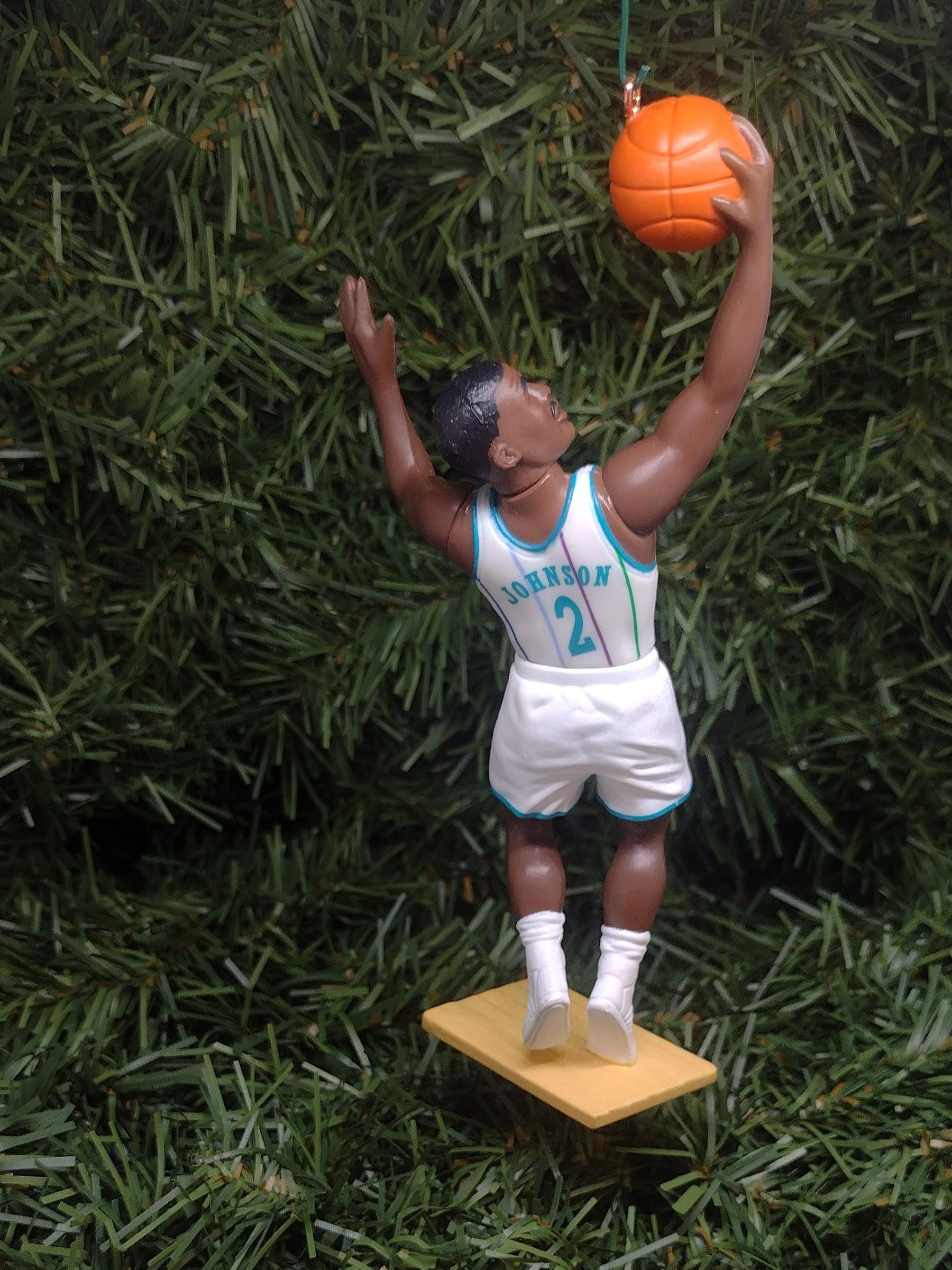 CHARLOTTE HORNETS Christmas Ornaments Larry Johnson Muggsy Bogues Anthony Mason Glen Rice Xmas Tree Gift