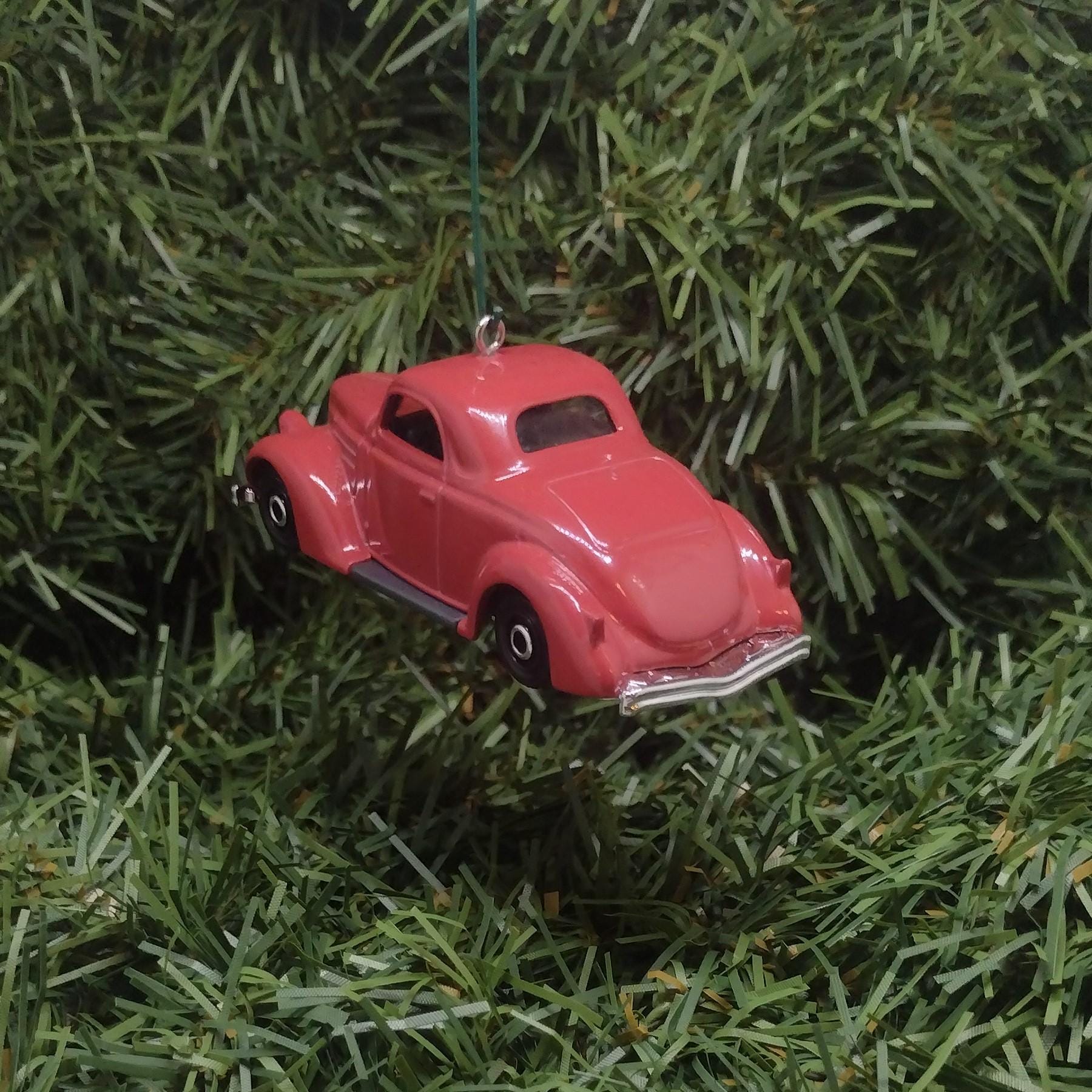 1936 Ford Coupe Ornament Christmas Gift Xmas Tree Decoration Green Red