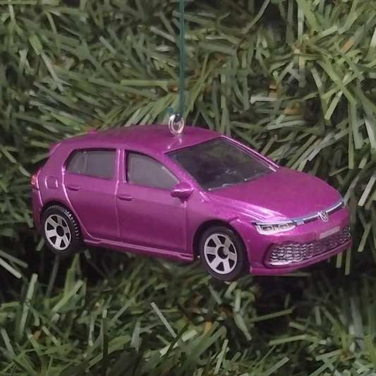 VW Golf GTE Ornament Christmas Gift Volkswagen Xmas Tree Decoration Purple Licensed