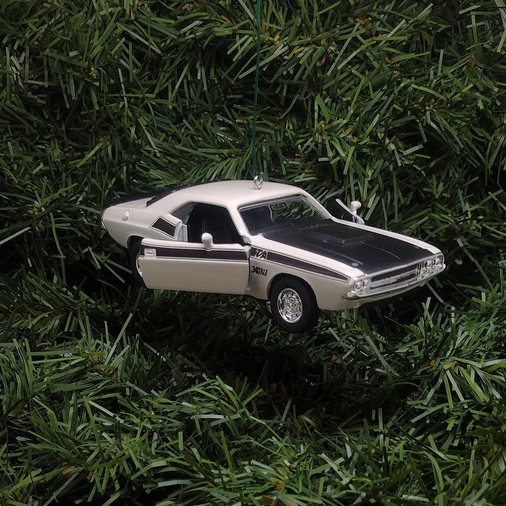 DODGE Challenger Ornament 1970 340 Six Pack Christmas Gift Unique Xmas Tree Decoration White