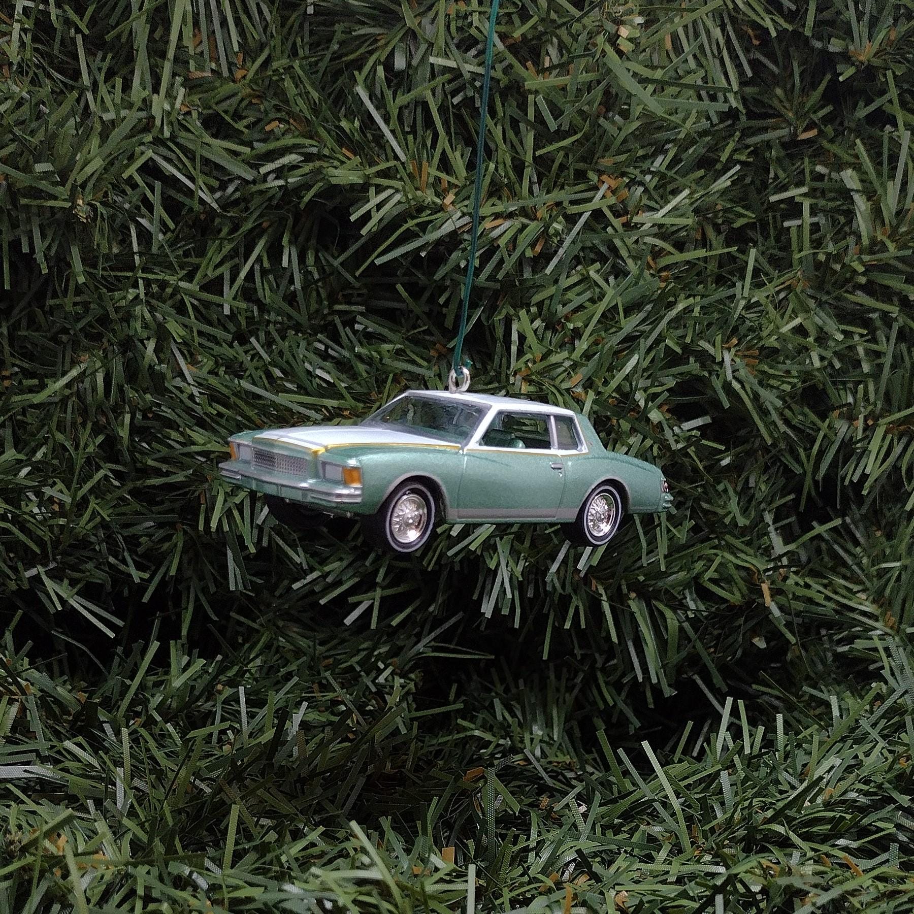 Chevy 1979 MONTE CARLO Ornament Christmas Decoration Chevrolet Unique Xmas Gift Idea Green Nice Detail