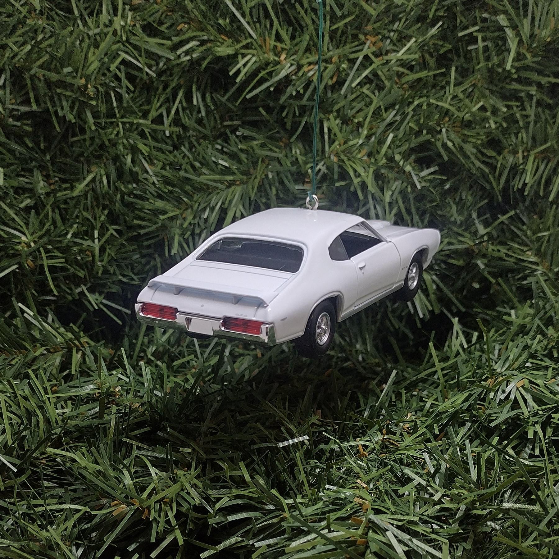 1969 PONTIAC GTO Ornament Christmas Tree Decoration Fun Car Gift Unique Xmas Present White