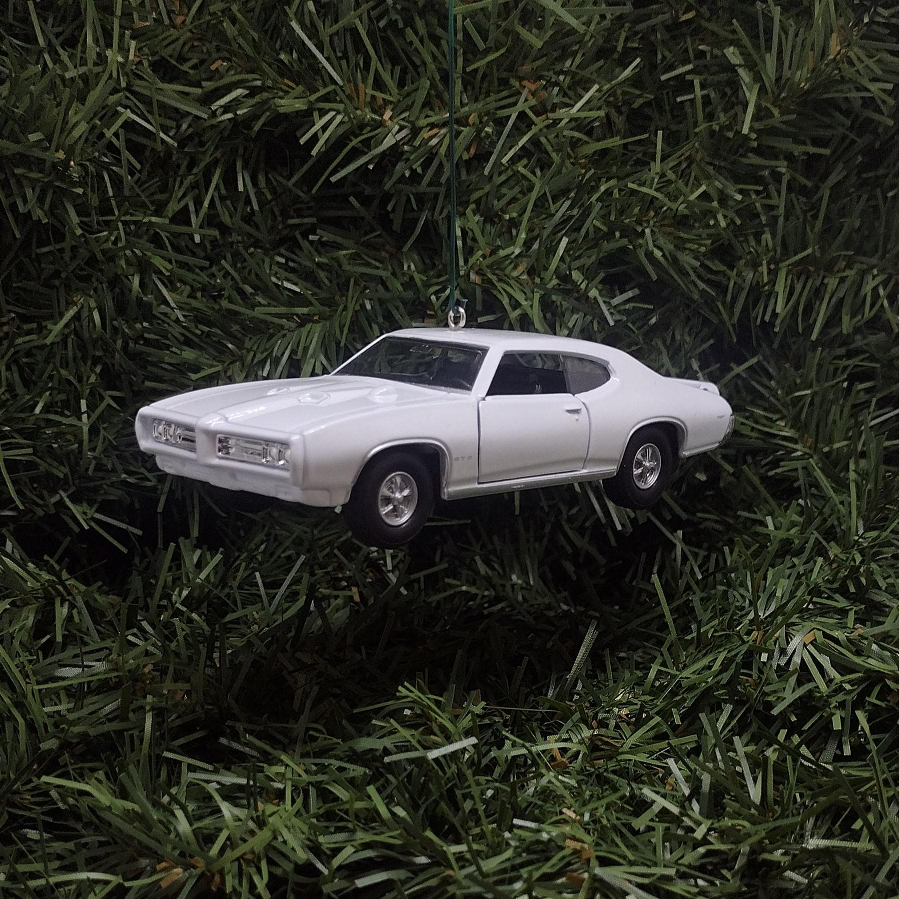 1969 PONTIAC GTO Ornament Christmas Tree Decoration Fun Car Gift Unique Xmas Present White