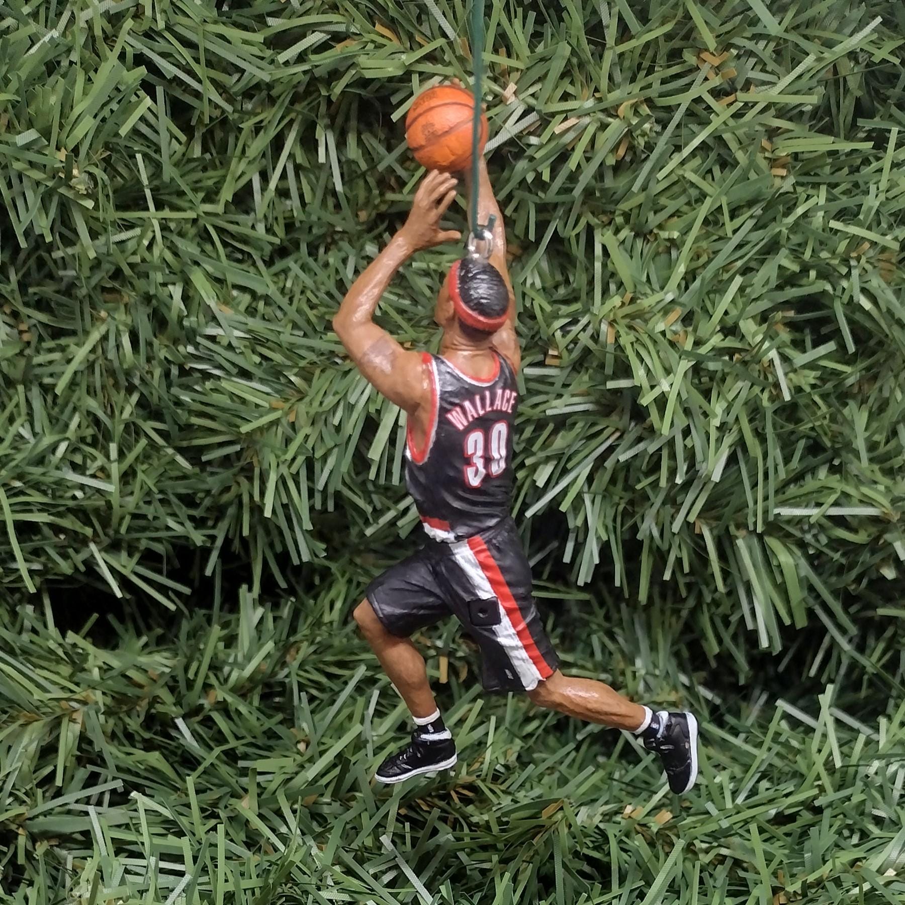 Portland Trail Blazers Ornament Rasheed Wallace Christmas Gift Xmas Tree Decoration NBA Basketball Figure 3 inch