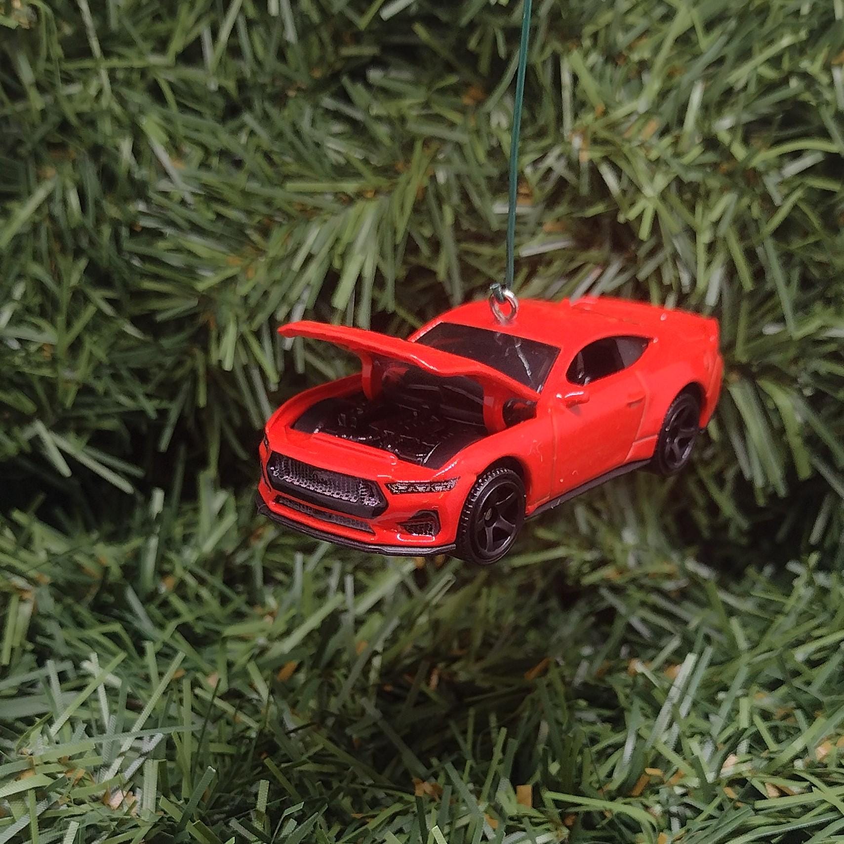 Ford Mustang Ornament 2024 GT Christmas Gift Xmas Tree Decoration Hood Opens