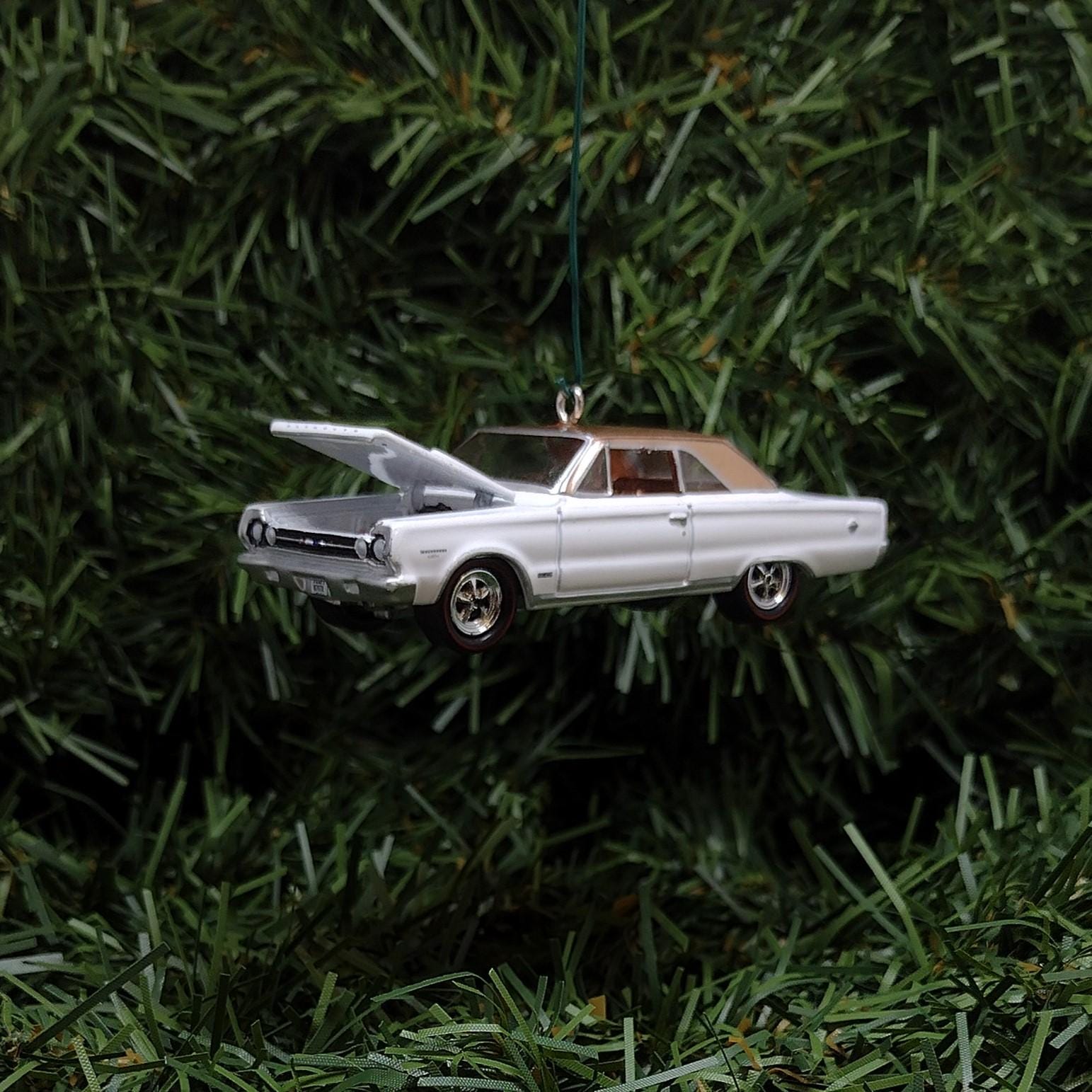 Plymouth 1967 GTX Ornament Christmas Tree Decoration Unique Gift Mopar White/Medium Copper