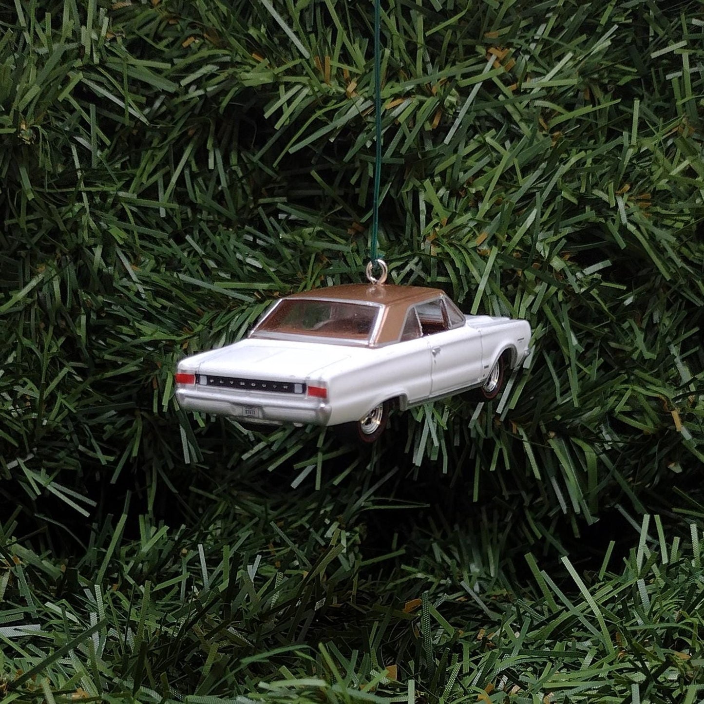 Plymouth 1967 GTX Ornament Christmas Tree Decoration Unique Gift Mopar White/Medium Copper