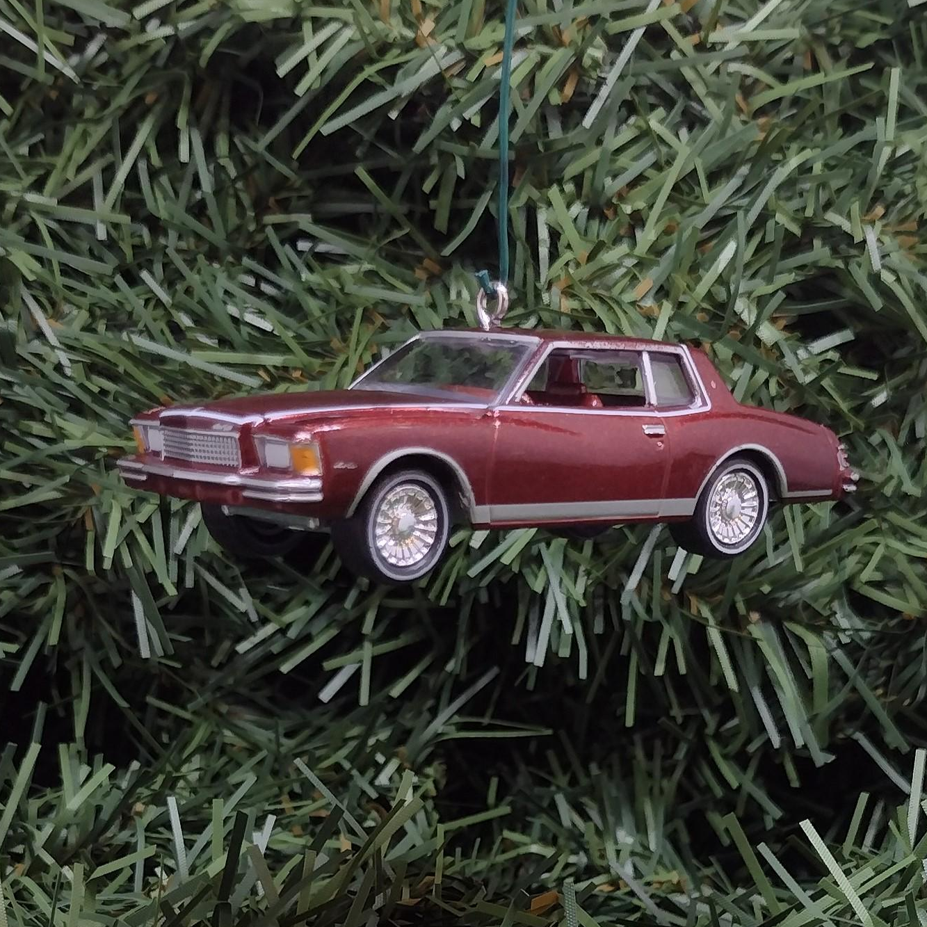 Chevy 1979 MONTE CARLO Ornament Christmas Decoration Chevrolet Unique Xmas Gift Idea Carmine/Dark Carmine