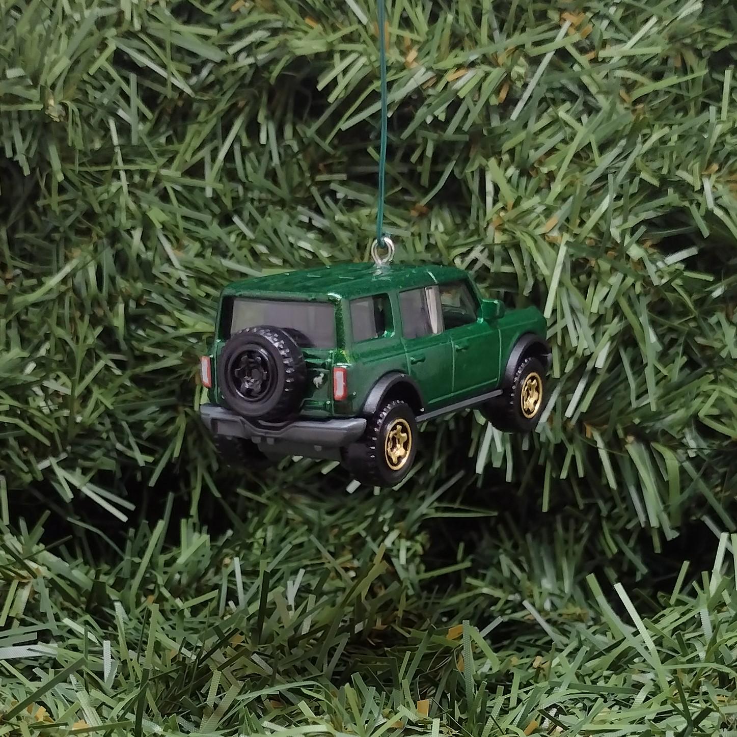 Ford Bronco Ornament 2021 4 door Christmas Decoration Unique Gift Idea 2022 2023 2024 Green