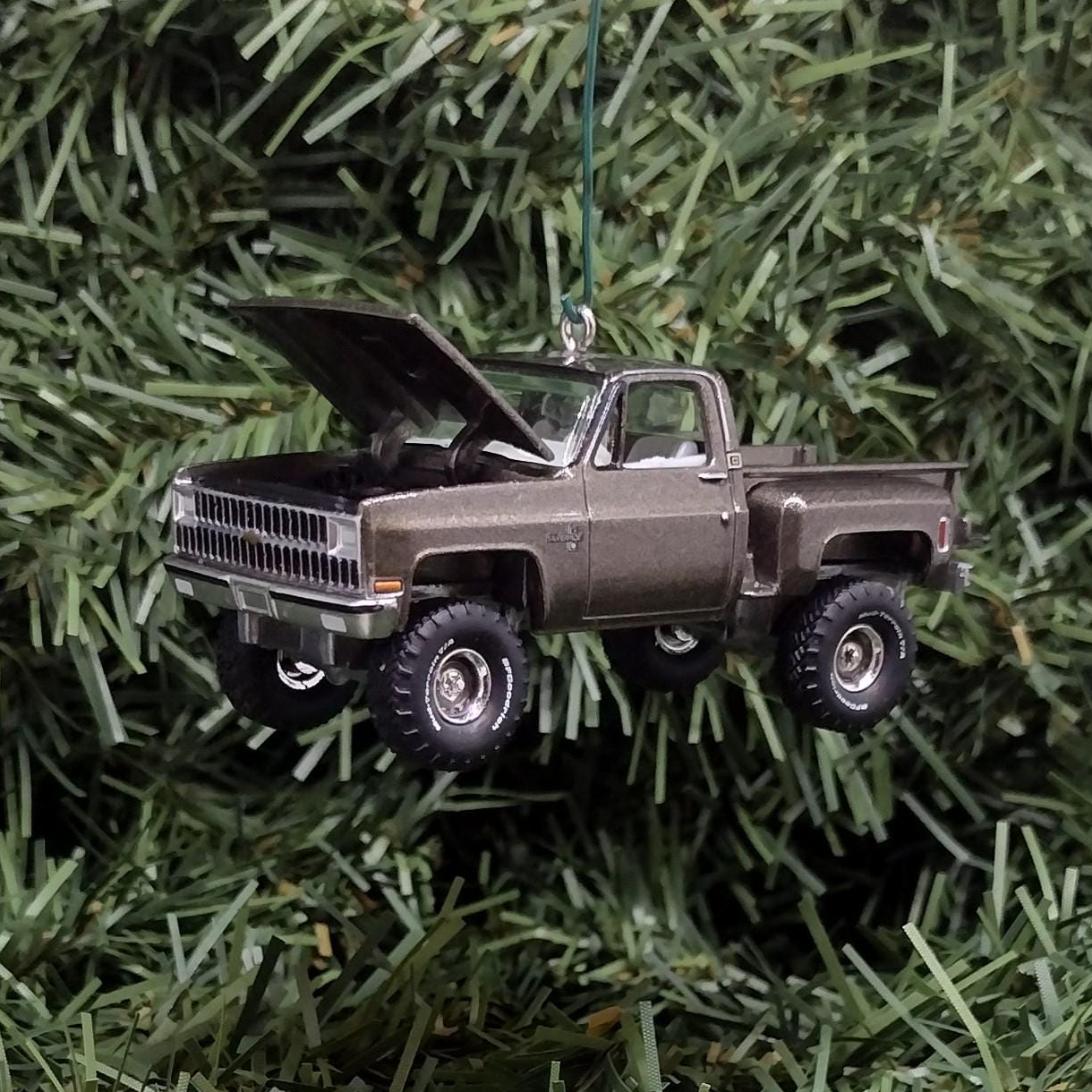 CHEVY SILVERADO Ornament 1981 Christmas Decoration Chevrolet Pickup Truck Unique Xmas Gift Idea Medium Graystone