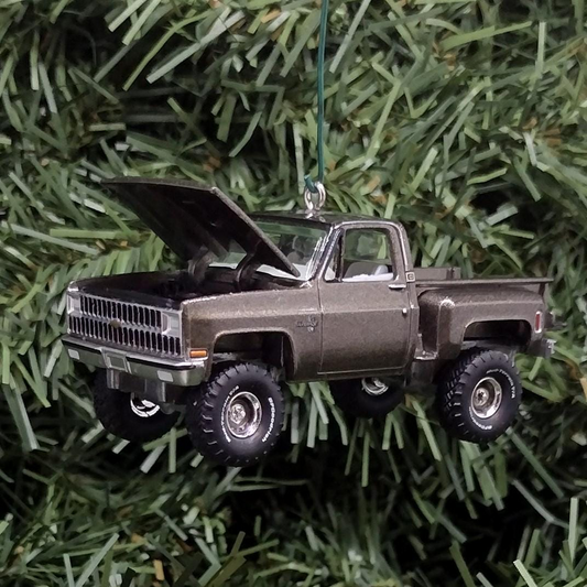 CHEVY SILVERADO Ornament 1981 Christmas Decoration Chevrolet Pickup Truck Unique Xmas Gift Idea Medium Graystone