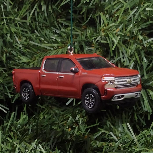 Chevy Silverado Ornament 2022-2024 Christmas Gift Chevrolet Truck 2023 Xmas Tree Decoration Red