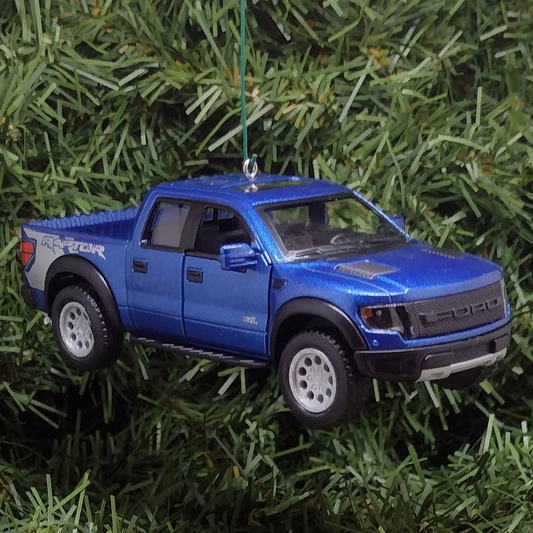 FORD F-150 Raptor Truck Ornament Christmas Decoration Xmas Gift Idea 5 inch 2010-2014 Blue