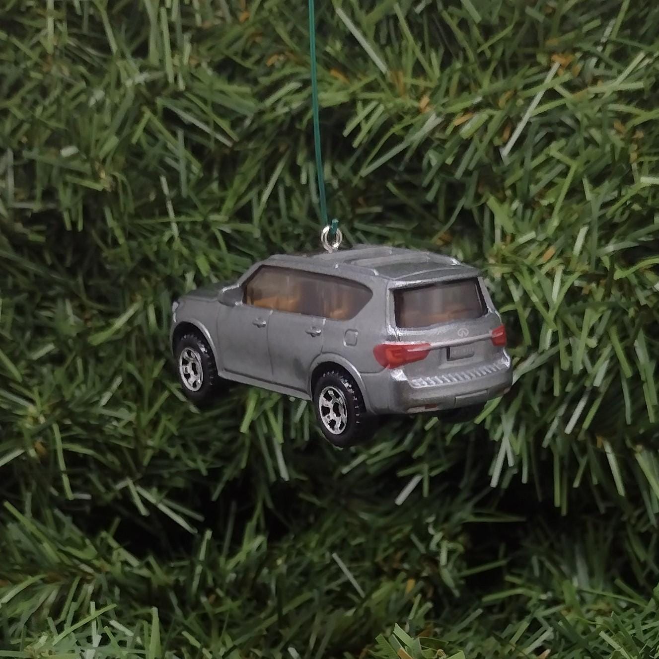 Infiniti 2022 QX80 Ornament Christmas Gift Idea Unique Xmas Decoration 4x4 SUV Red Silver 2018-2024