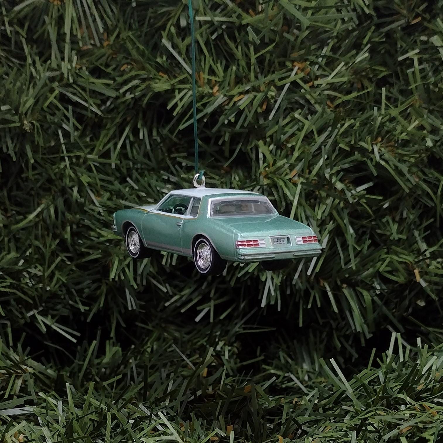 Chevy 1979 MONTE CARLO Ornament Christmas Decoration Chevrolet Unique Xmas Gift Idea Green Nice Detail