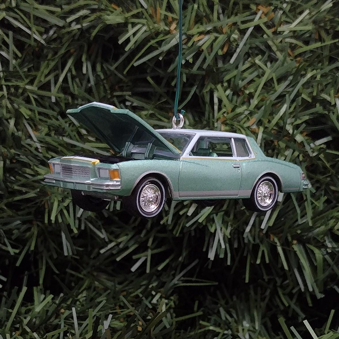 Chevy 1979 MONTE CARLO Ornament Christmas Decoration Chevrolet Unique Xmas Gift Idea Green Nice Detail