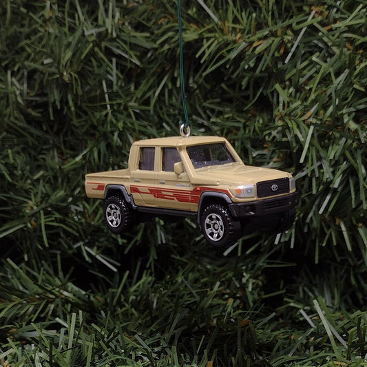 TOYOTA Landcruiser Ornament Christmas Gift Idea Unique Xmas Decoration 4x4 SUV Tan