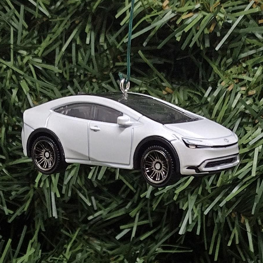 TOYOTA 2023 Prius Prime Ornament Christmas Decoration Unique Gift Idea 2024 2025 White