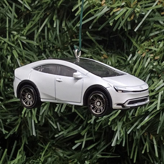 TOYOTA 2023 Prius Prime Ornament Christmas Decoration Unique Gift Idea 2024 2025 White