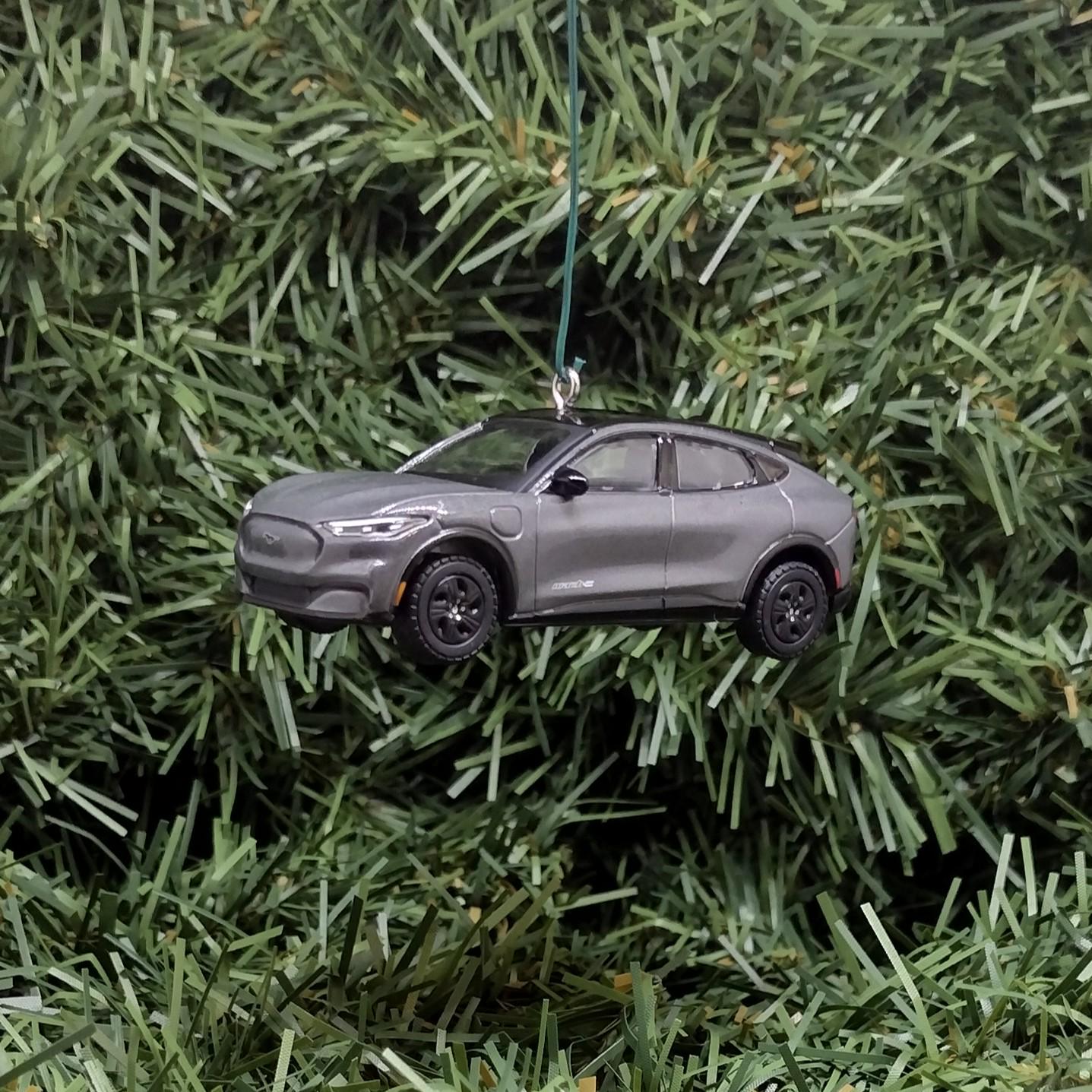 Ford Mustang Mach E Christmas Ornament Unique Gift Idea Xmas Tree Decoration 2023 California Route 1 Gray Grey