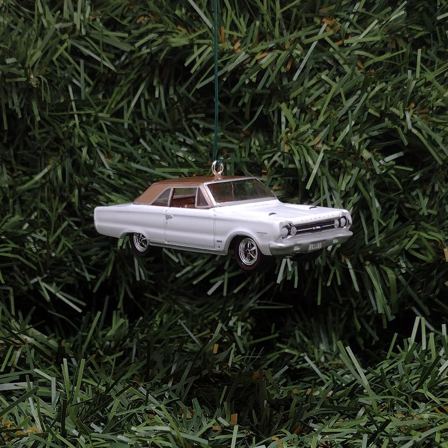 Plymouth 1967 GTX Ornament Christmas Tree Decoration Unique Gift Mopar White/Medium Copper
