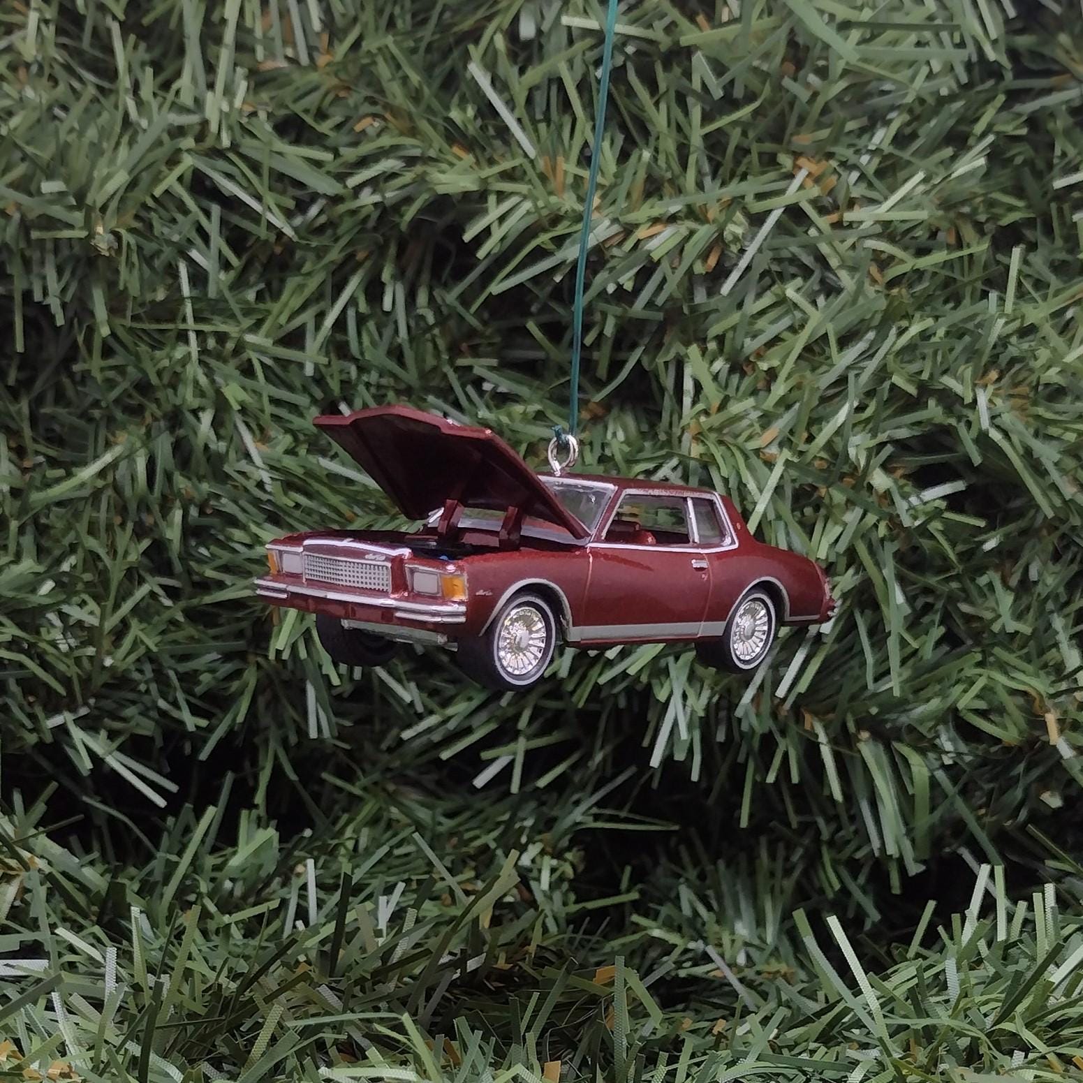Chevy 1979 MONTE CARLO Ornament Christmas Decoration Chevrolet Unique Xmas Gift Idea Carmine/Dark Carmine