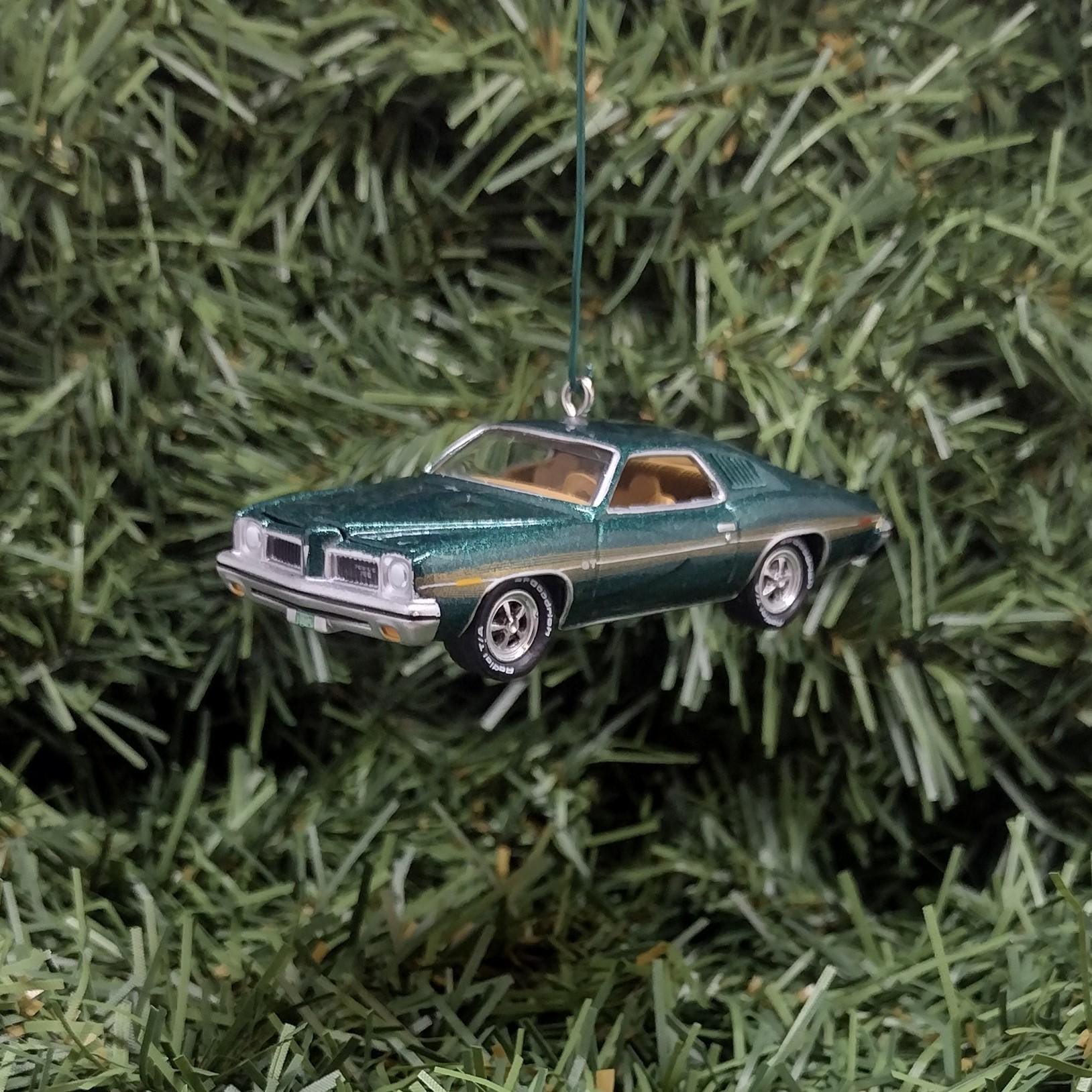 Pontiac Lemans Ornament 1973 GT Christmas Tree Decoration Xmas Gift Porcelain Blue Verdant Green