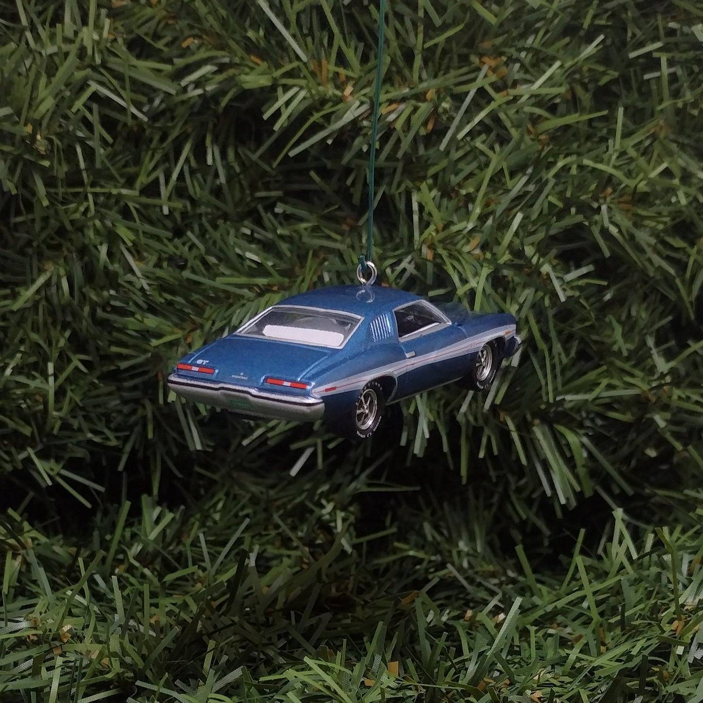 Pontiac Lemans Ornament 1973 GT Christmas Tree Decoration Xmas Gift Porcelain Blue Verdant Green
