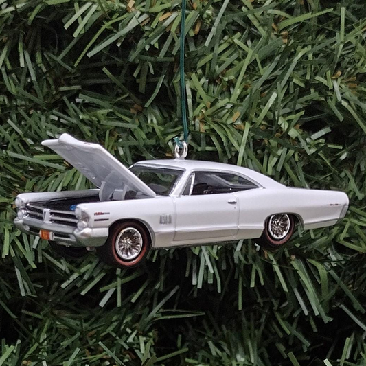 Pontiac Catalina Ornament 1965 2+2 Royal Bobcat Christmas Tree Decoration Xmas Gift Cameo Ivory White