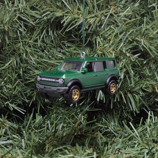 Ford Bronco Ornament 2021 4 door Christmas Decoration Unique Gift Idea 2022 2023 2024 Green