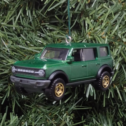 Ford Bronco Ornament 2021 4 door Christmas Decoration Unique Gift Idea 2022 2023 2024 Green