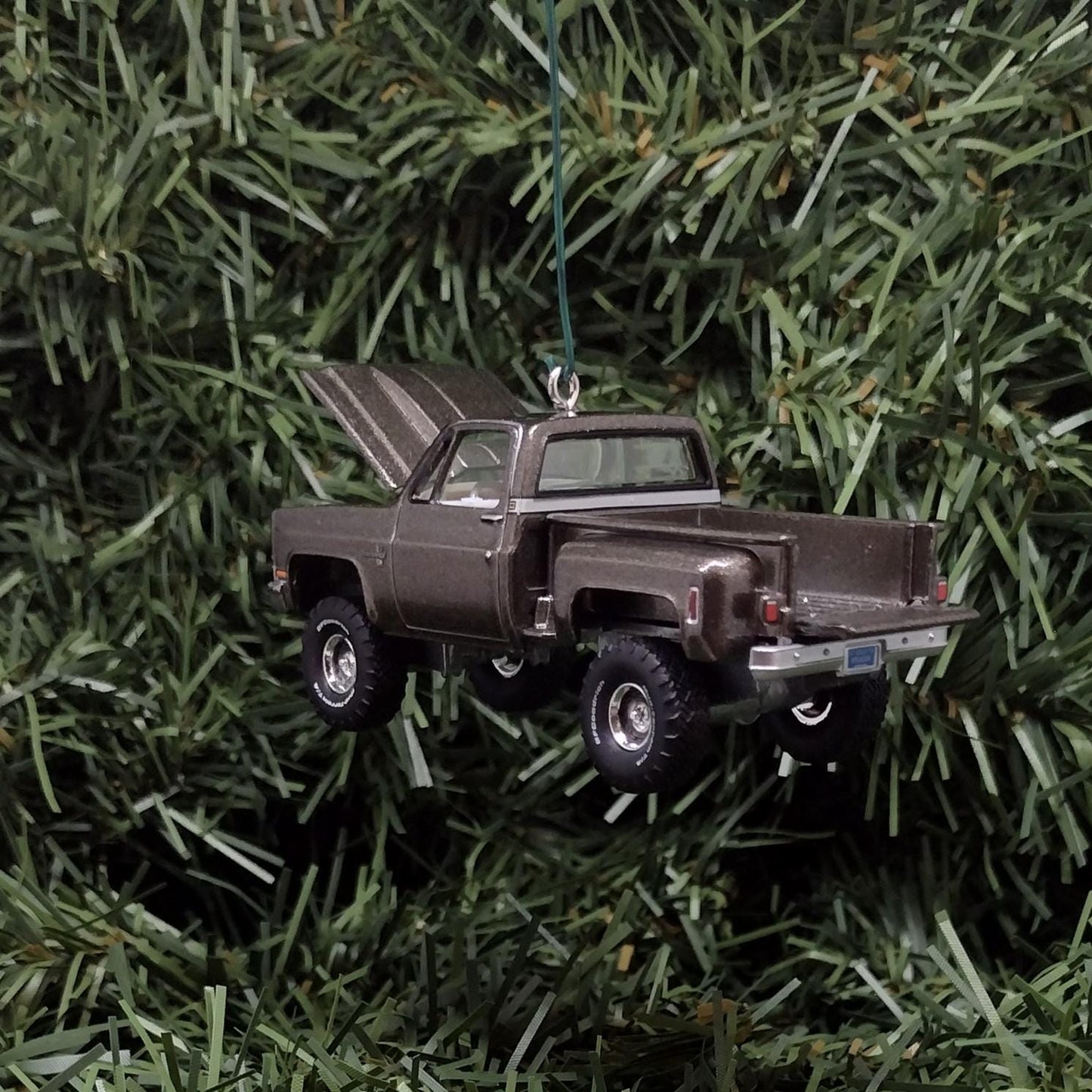 CHEVY SILVERADO Ornament 1981 Christmas Decoration Chevrolet Pickup Truck Unique Xmas Gift Idea Medium Graystone