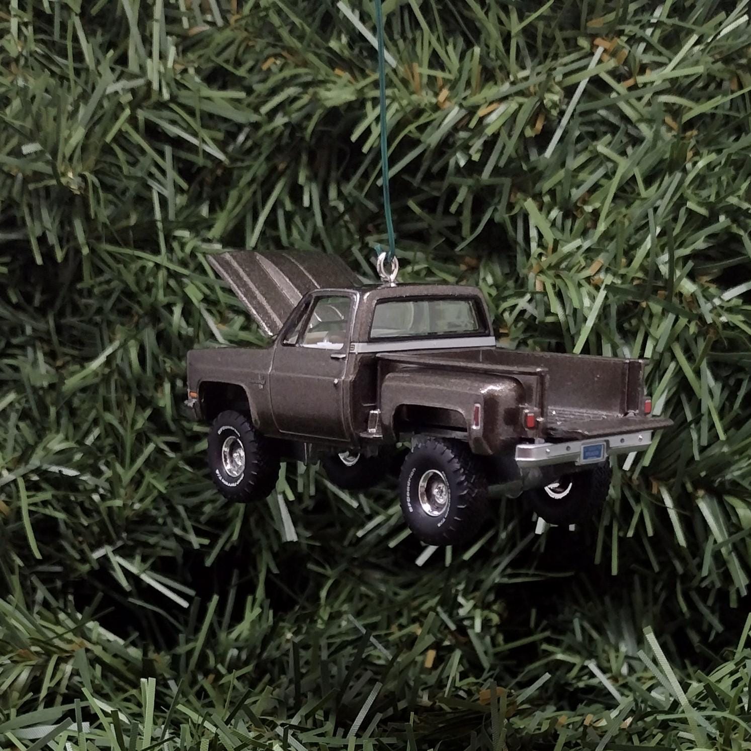 CHEVY SILVERADO Ornament 1981 Christmas Decoration Chevrolet Pickup Truck Unique Xmas Gift Idea Medium Graystone