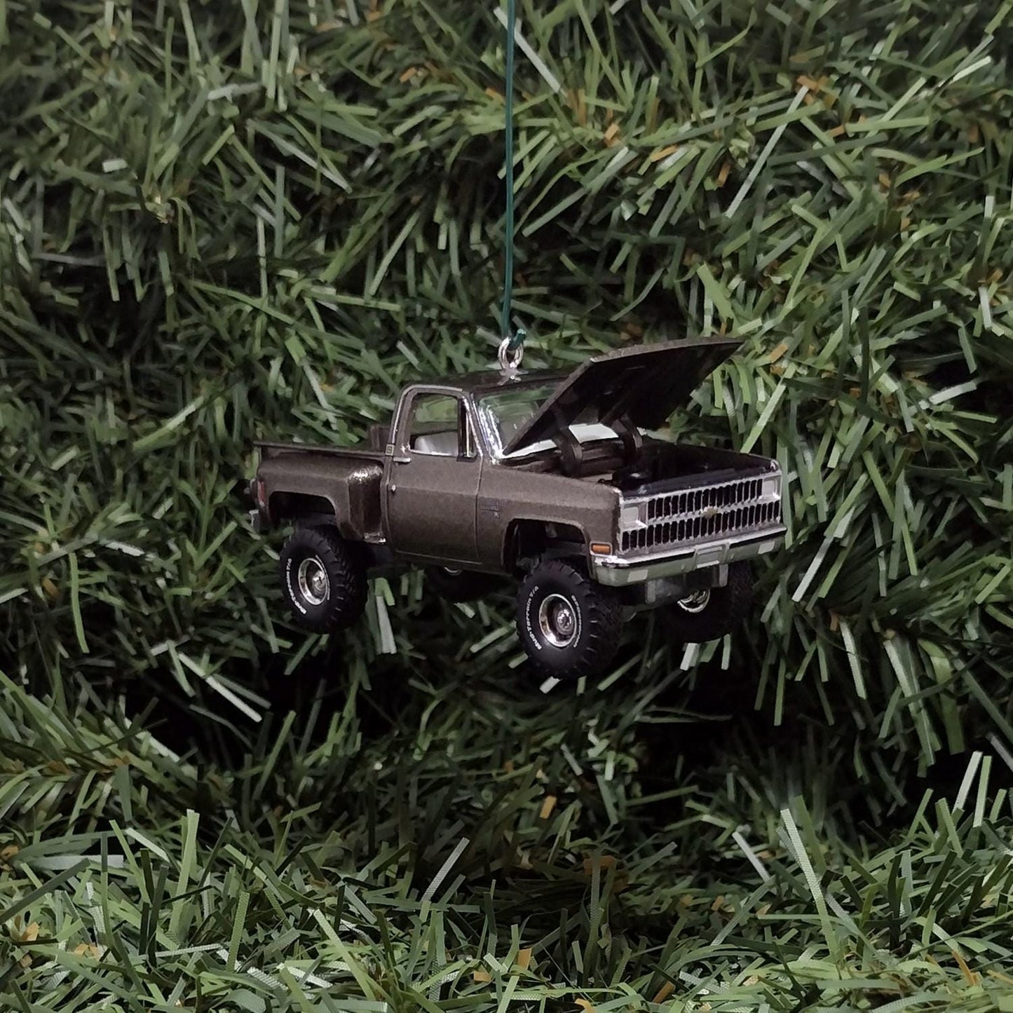 CHEVY SILVERADO Ornament 1981 Christmas Decoration Chevrolet Pickup Truck Unique Xmas Gift Idea Medium Graystone