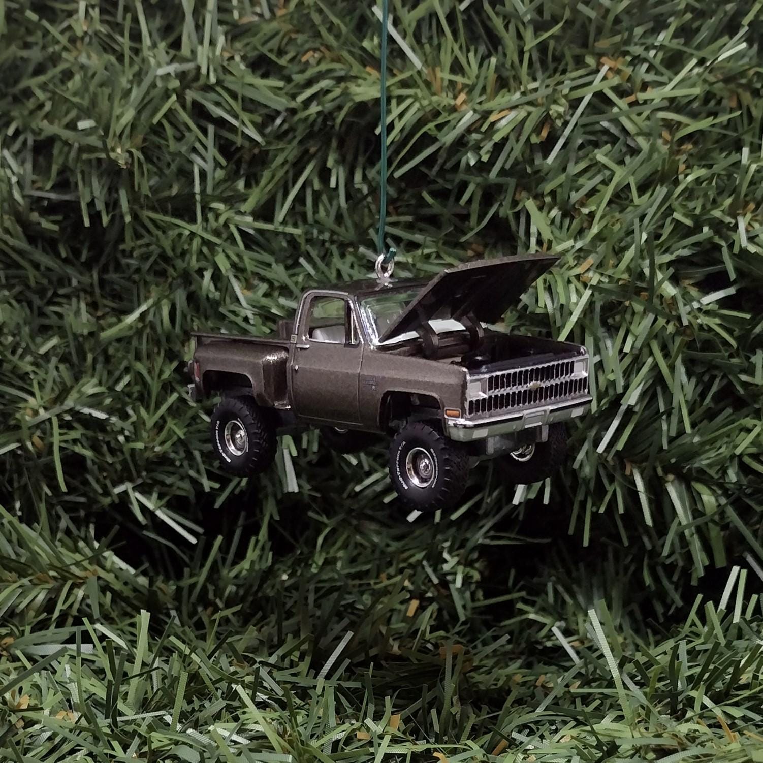 CHEVY SILVERADO Ornament 1981 Christmas Decoration Chevrolet Pickup Truck Unique Xmas Gift Idea Medium Graystone