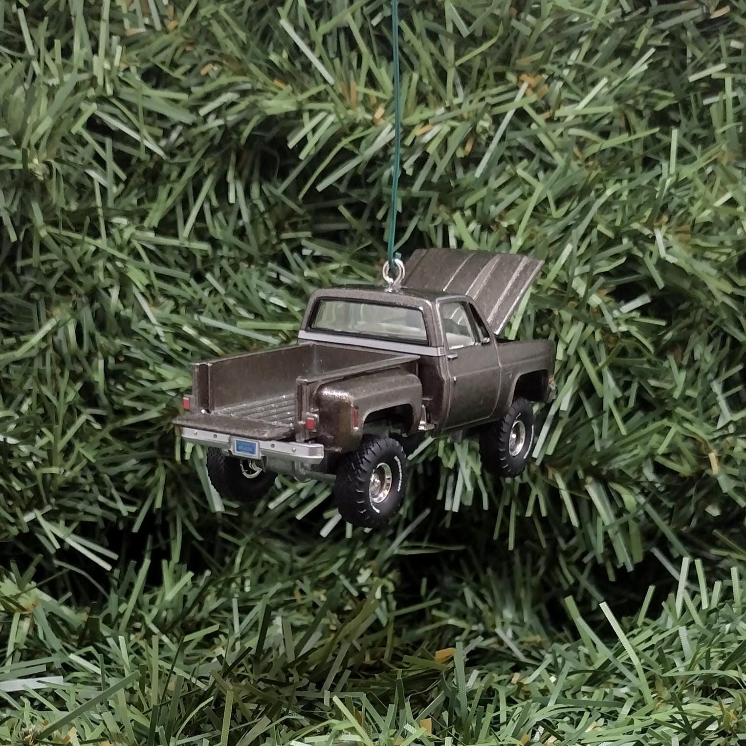 CHEVY SILVERADO Ornament 1981 Christmas Decoration Chevrolet Pickup Truck Unique Xmas Gift Idea Medium Graystone
