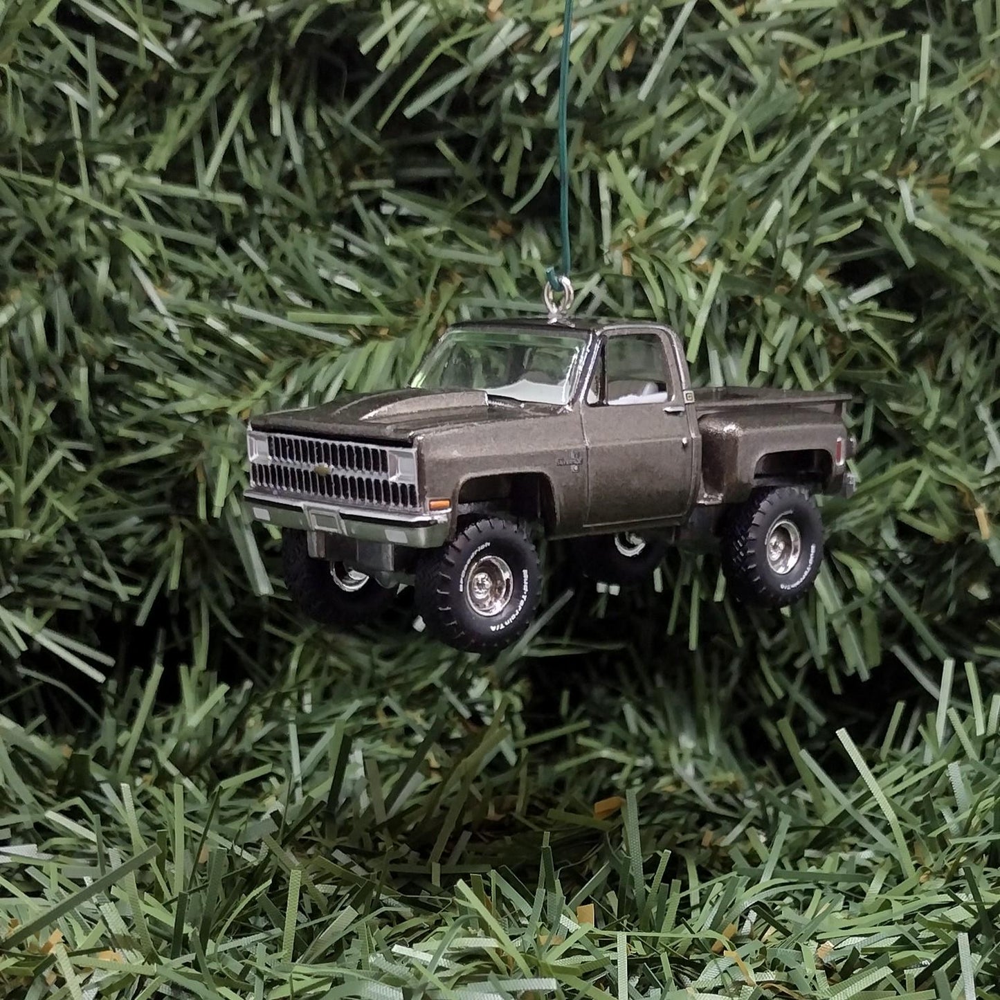 CHEVY SILVERADO Ornament 1981 Christmas Decoration Chevrolet Pickup Truck Unique Xmas Gift Idea Medium Graystone