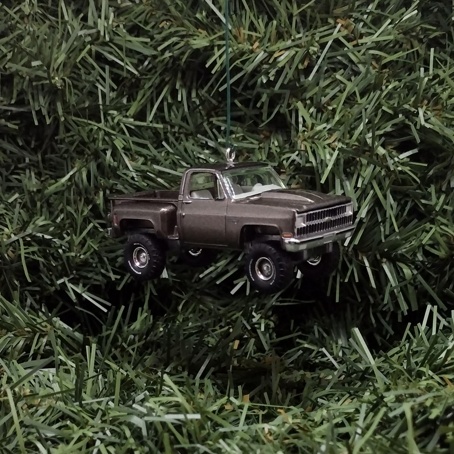 CHEVY SILVERADO Ornament 1981 Christmas Decoration Chevrolet Pickup Truck Unique Xmas Gift Idea Medium Graystone