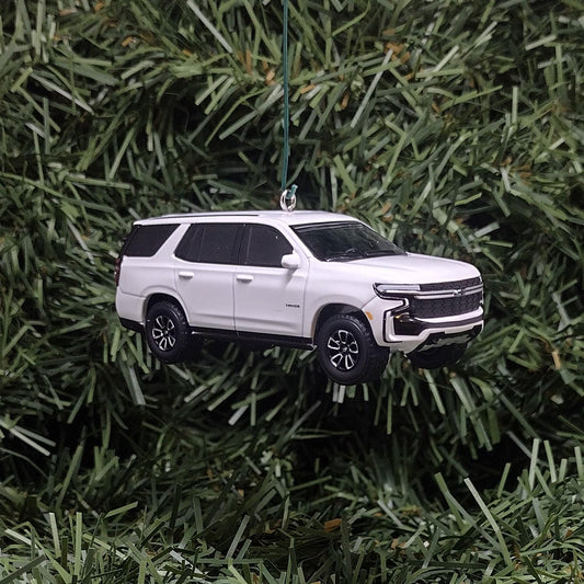 Chevy Tahoe Ornament Christmas Gift 2024 Chevrolet Xmas Decoration Great Detail 2021-2023 White
